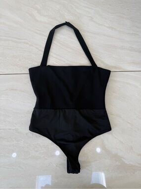superdown Black Halter-Style One-Piece top
